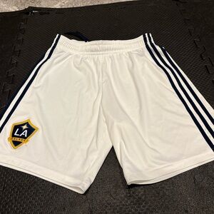 Adidas Med LA Galaxy MLS White Aeroready Soccer Shorts 【 EH6520】【 124692452】